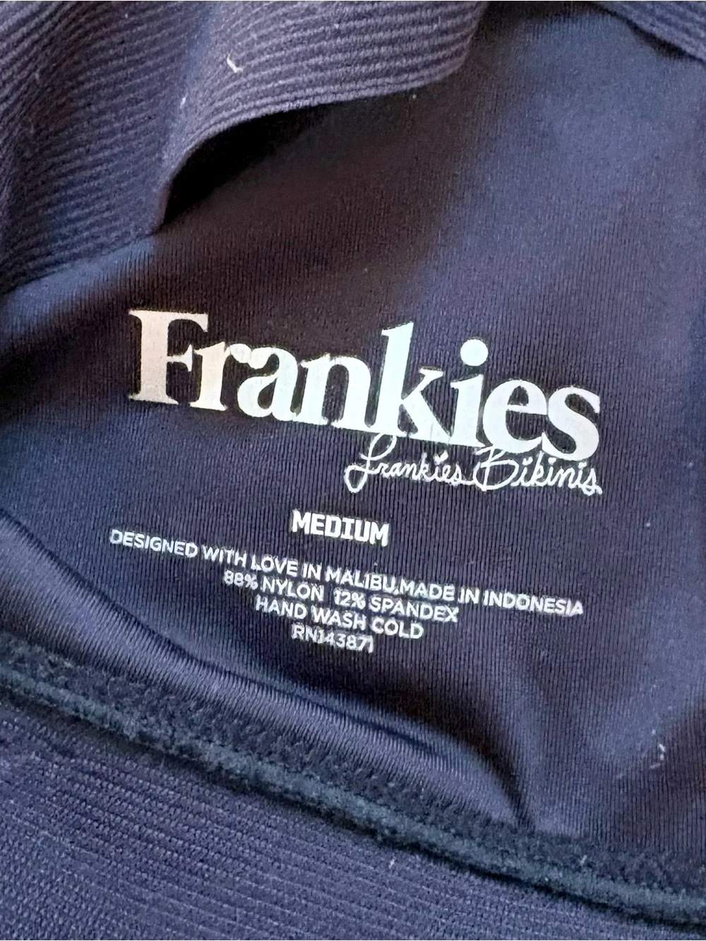 Frankies Bikinis black ribbed bikini 🖤 size M